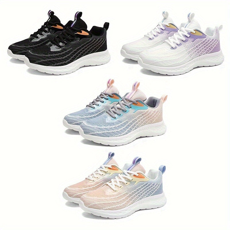 Women's Stylish Mesh Running Shoes Comfortable Lace Up Outdoor Sneakers
