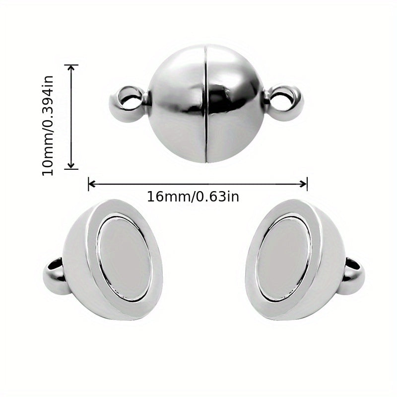 10 Pcs 8mm Magnetic Clasps for Bracelets, Necklaces DIY