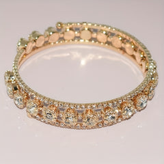 Bridal Rhinestone Full Diamond Winding Open Bracelet