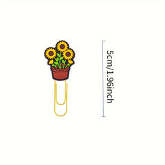 15pcs Yellow Paperclips Office Supplies Bookmark Pliers Desk Stationery Gift