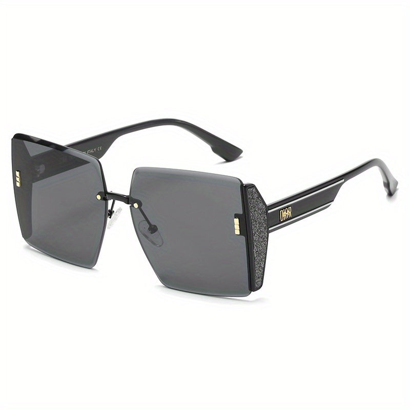 Men's Rimless Sunglasses Large Frame Sunglasses for Street Photography