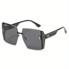 Men's Rimless Sunglasses Large Frame Sunglasses for Street Photography