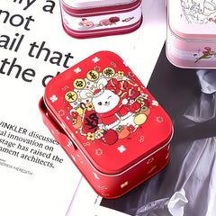 Christmas Rabbit Candy Box Tin Case Wedding