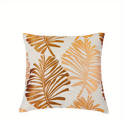 Jacquard Basho Leaf Throw Pillowcase Burlap Cover