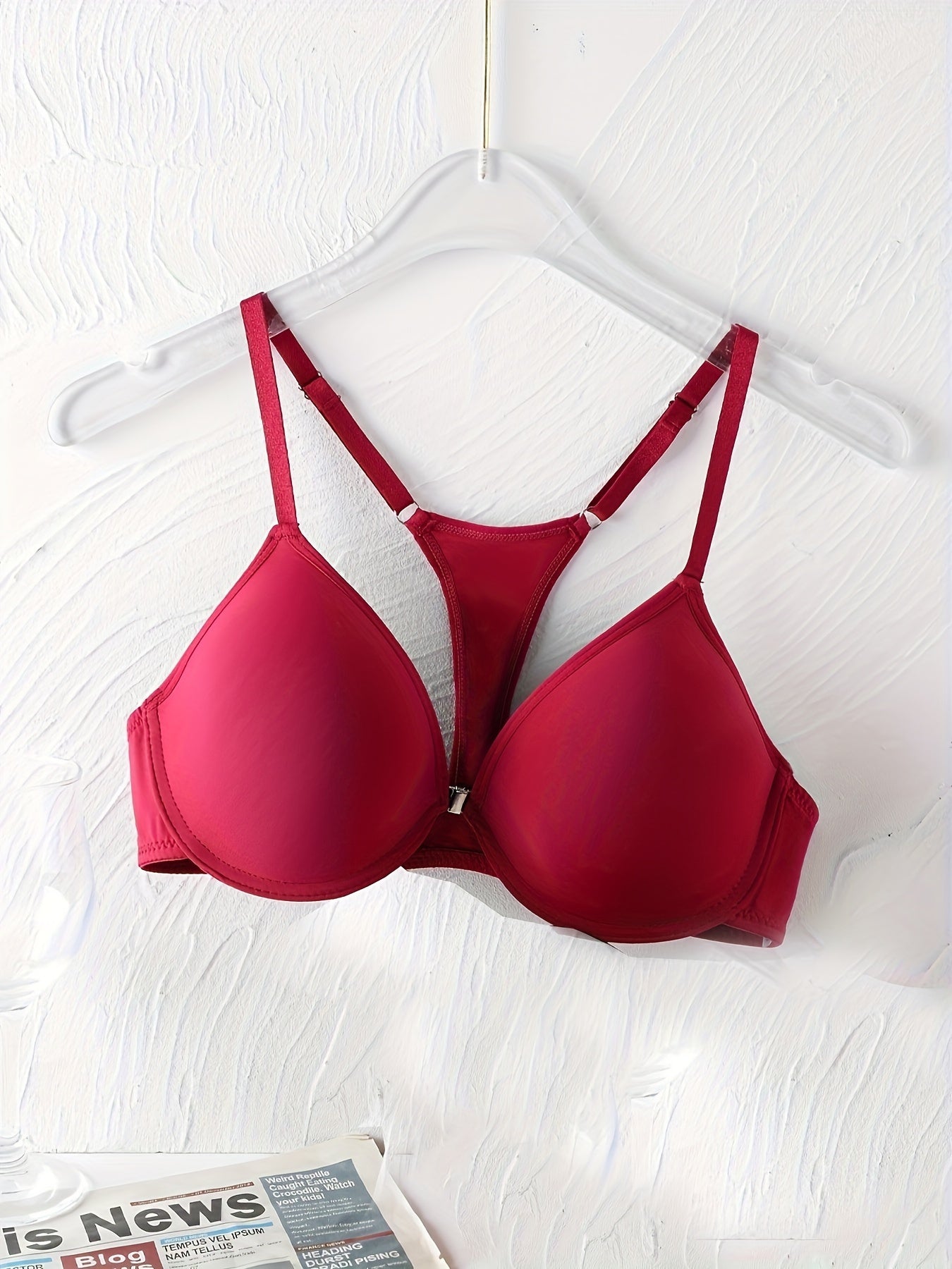 2pcs Front Buckle Push Up Bras Anti sagging T Shirt Bra Women's Lingerie