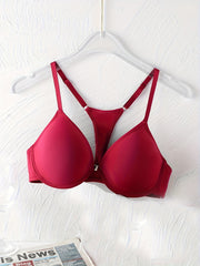 2pcs Front Buckle Push Up Bras Anti sagging T Shirt Bra Women's Lingerie