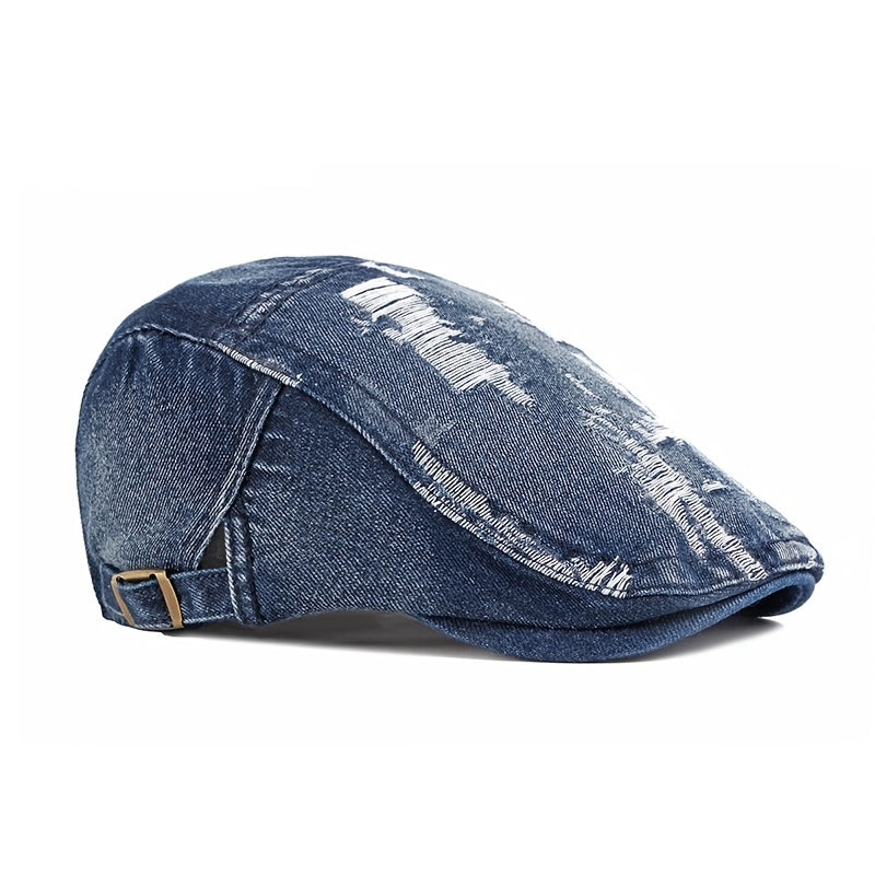 Vintage Denim Beret Wash Unisex Newsboy Hats Flat Driving Berets Hat
