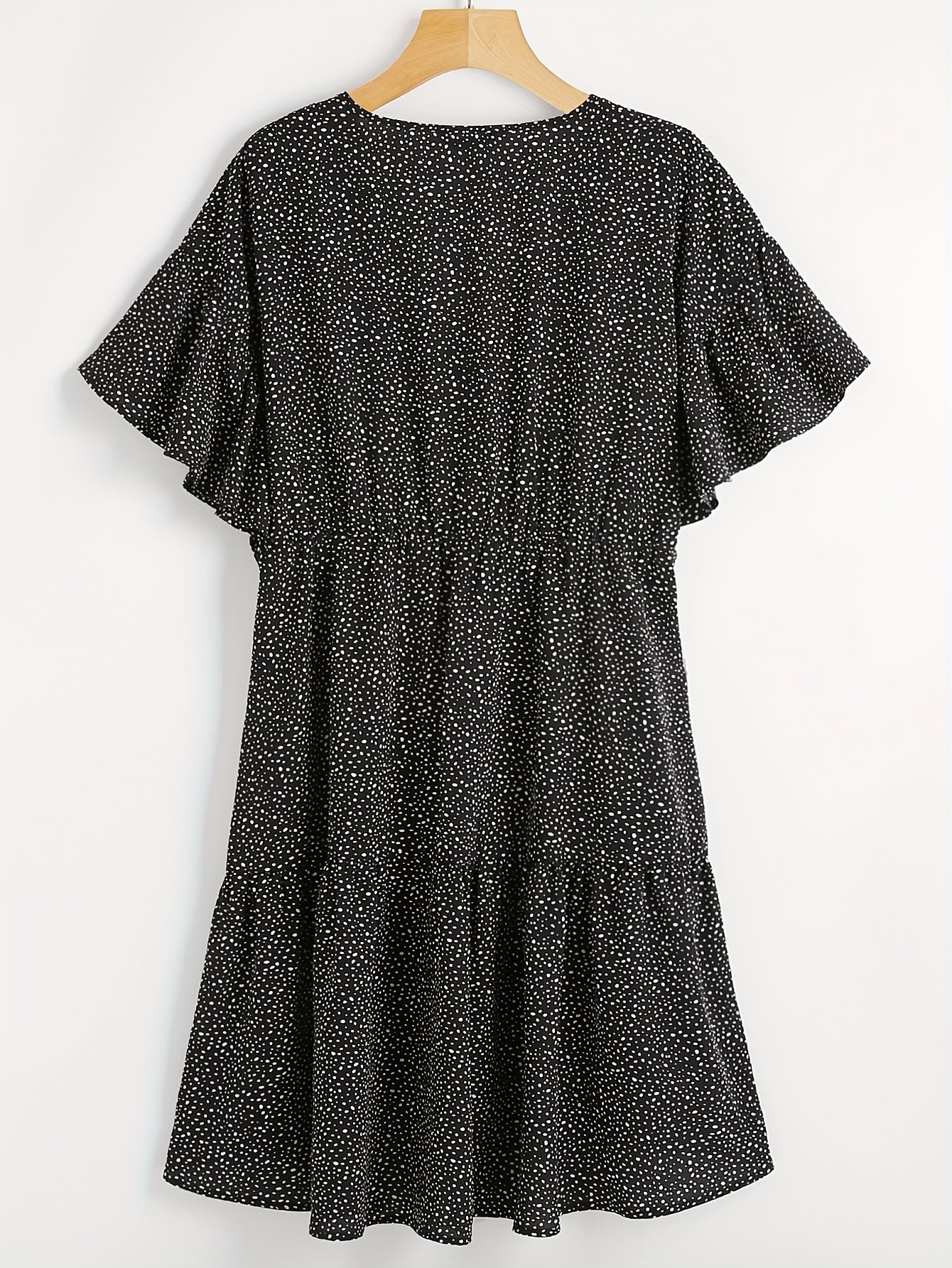  Boho Dress Women's Plus Dot Print Short Sleeve Dress