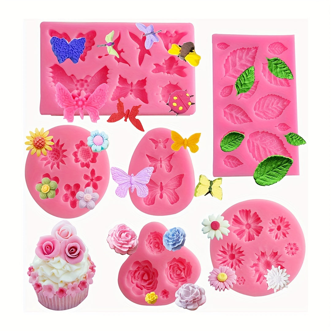 Flower Silicone Cake Mold Rose Leaf Fondant Chocolate Making Mold