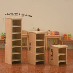 1:12 Doll House Mini Furniture Wooden Standing Cabinet Storage