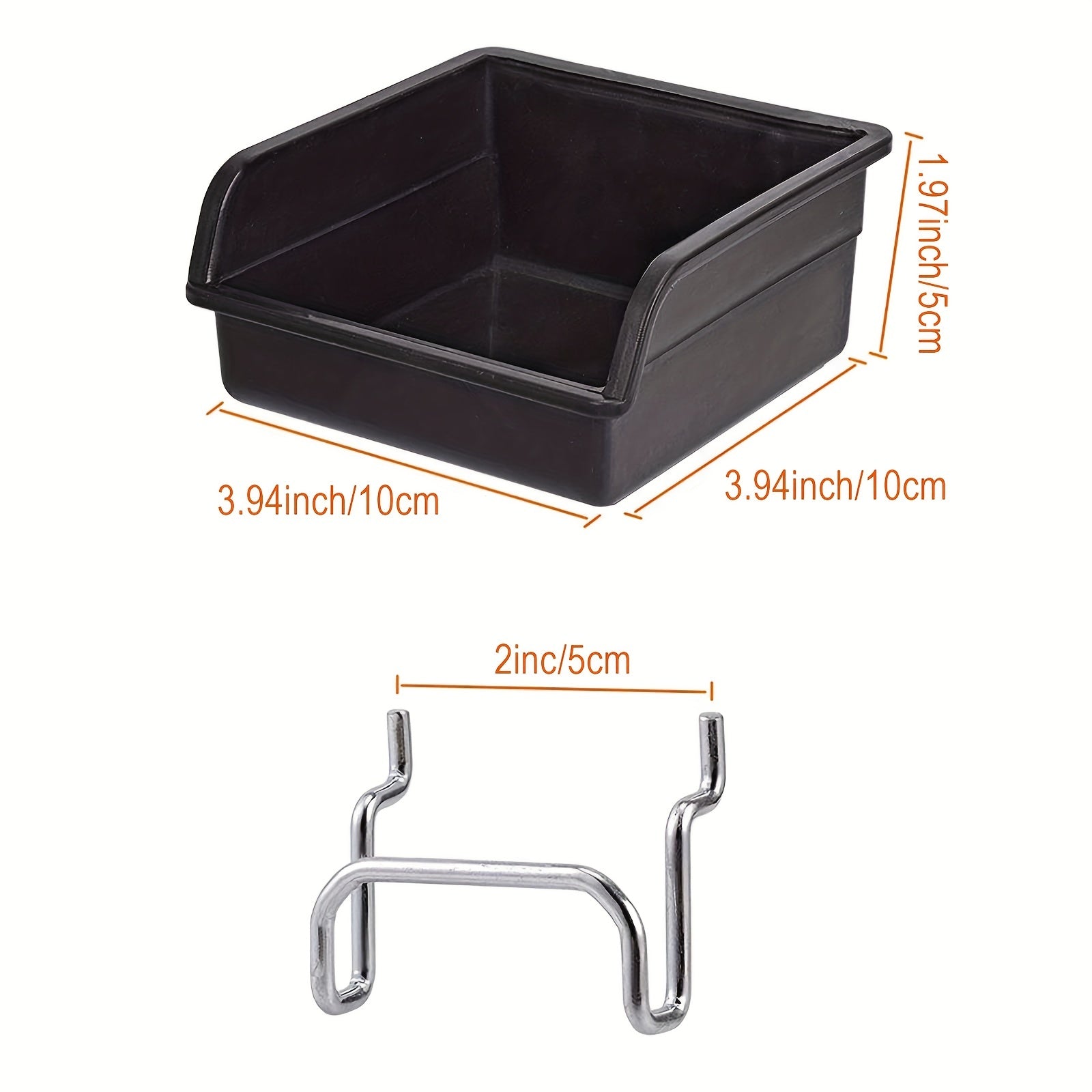 12pcs Pegboard Bins Cups Hooks Set, Tools Storage System Kit
