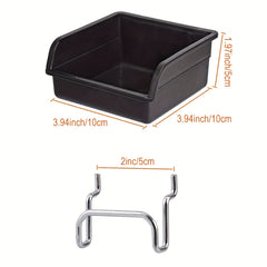 12pcs Pegboard Bins Cups Hooks Set, Tools Storage System Kit