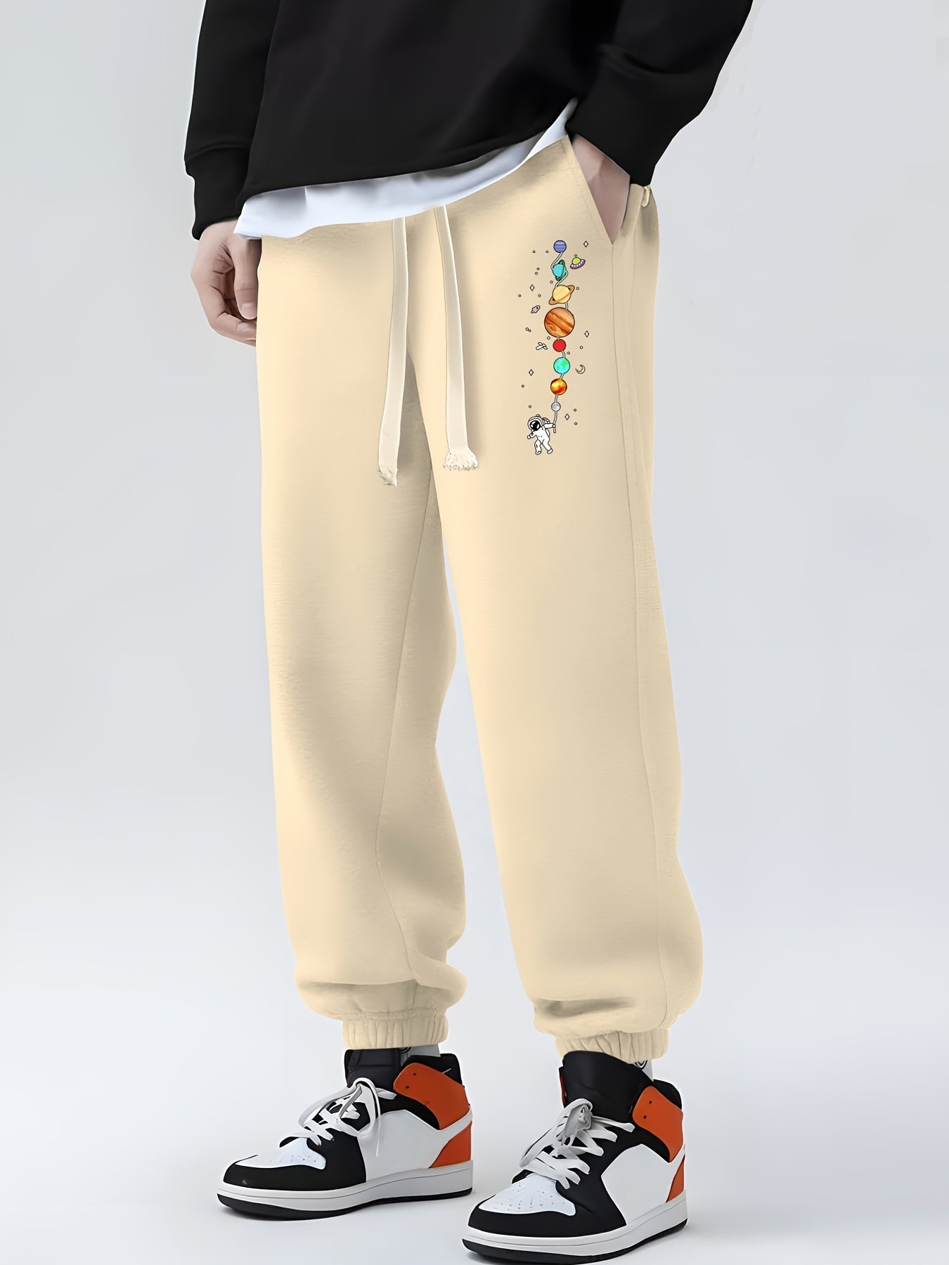 Astronaut & Planet Sweatpants Men's Casual Joggers