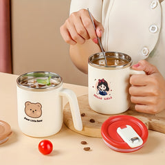 500ml Panda Pattern Stainless Steel Water Cup