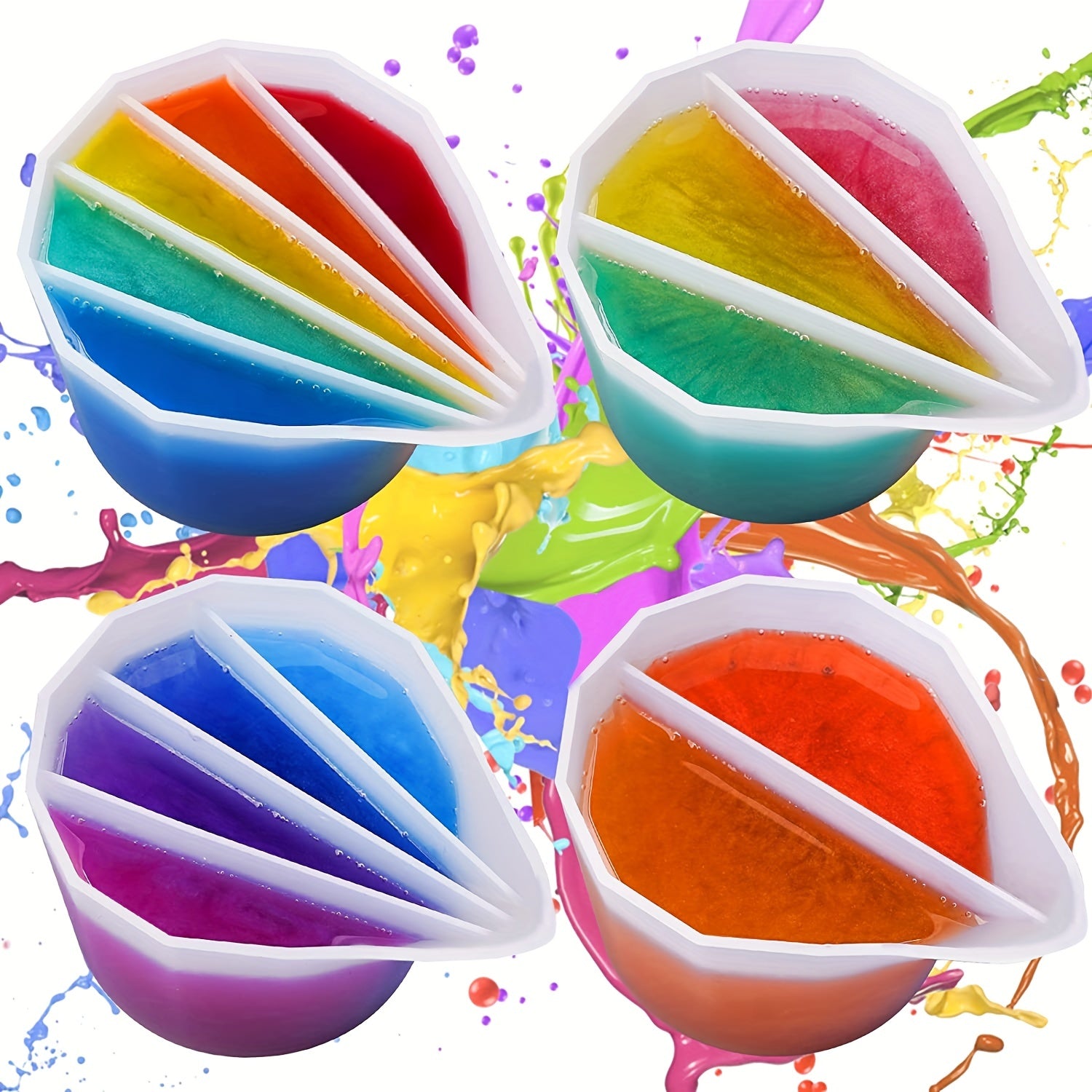 Silicone Split Cups 4 Pcs Resin Mixing Cups Fluid Art