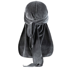 Velvet Solid Pirate Hat Men's Durag Polyester Long Tail Bandana 