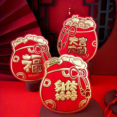 6pcs Dragon Year God of Wealth Pattern Red Envelopes