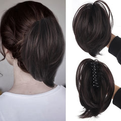 Synthetic Chignon Ponytail Hair Extension Messy Bun with Claw Clip
