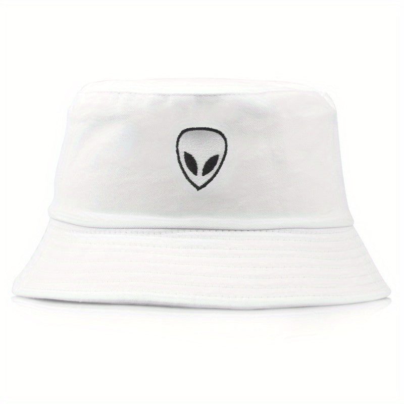 Alien Embroidered Bucket Hat Couple Basin Hat Lightweight Sunshade Cap