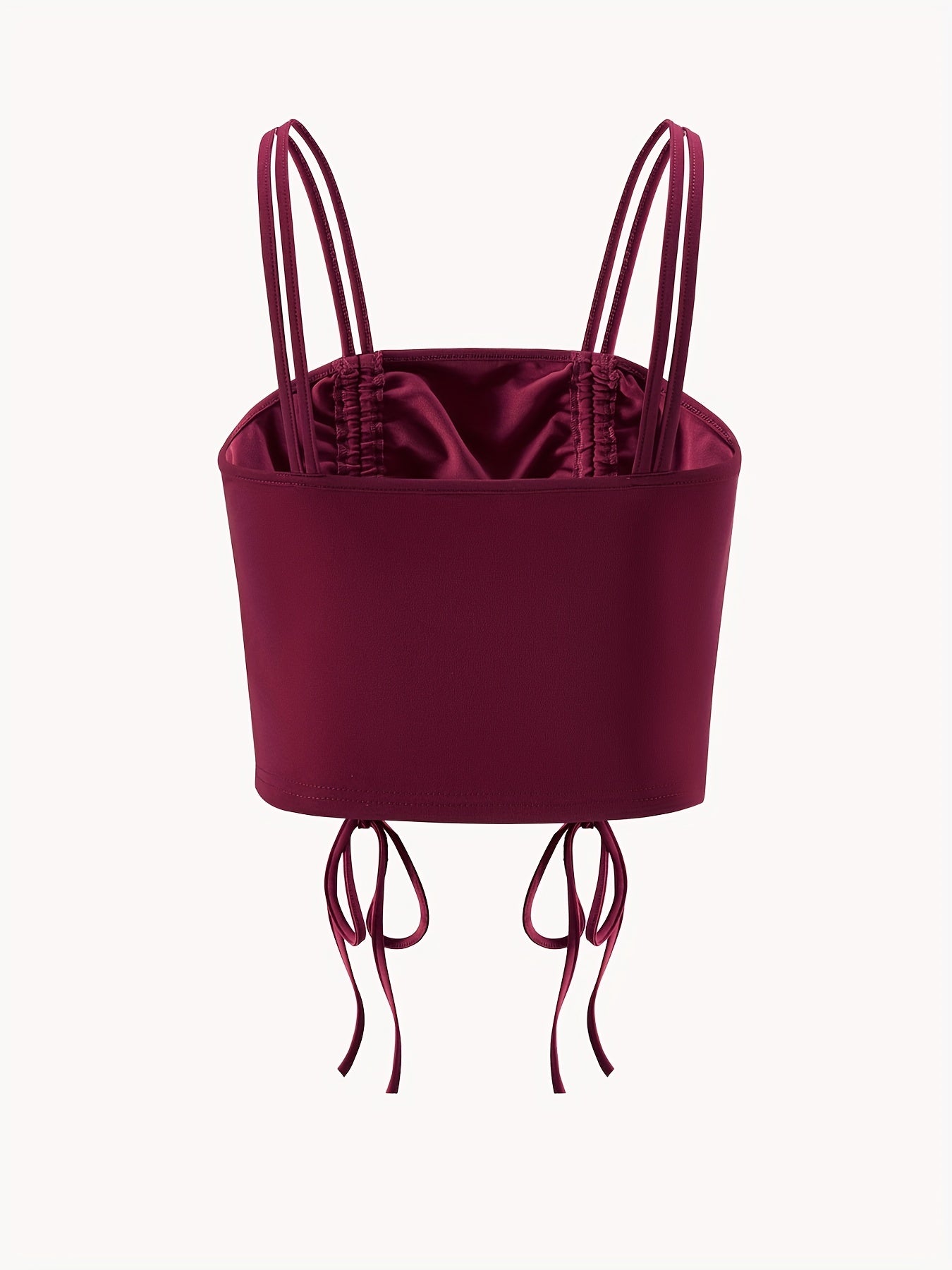 Ruched Cami Top Sleeveless Casual Summer Dual Drawstring