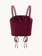 Ruched Cami Top Sleeveless Casual Summer Dual Drawstring