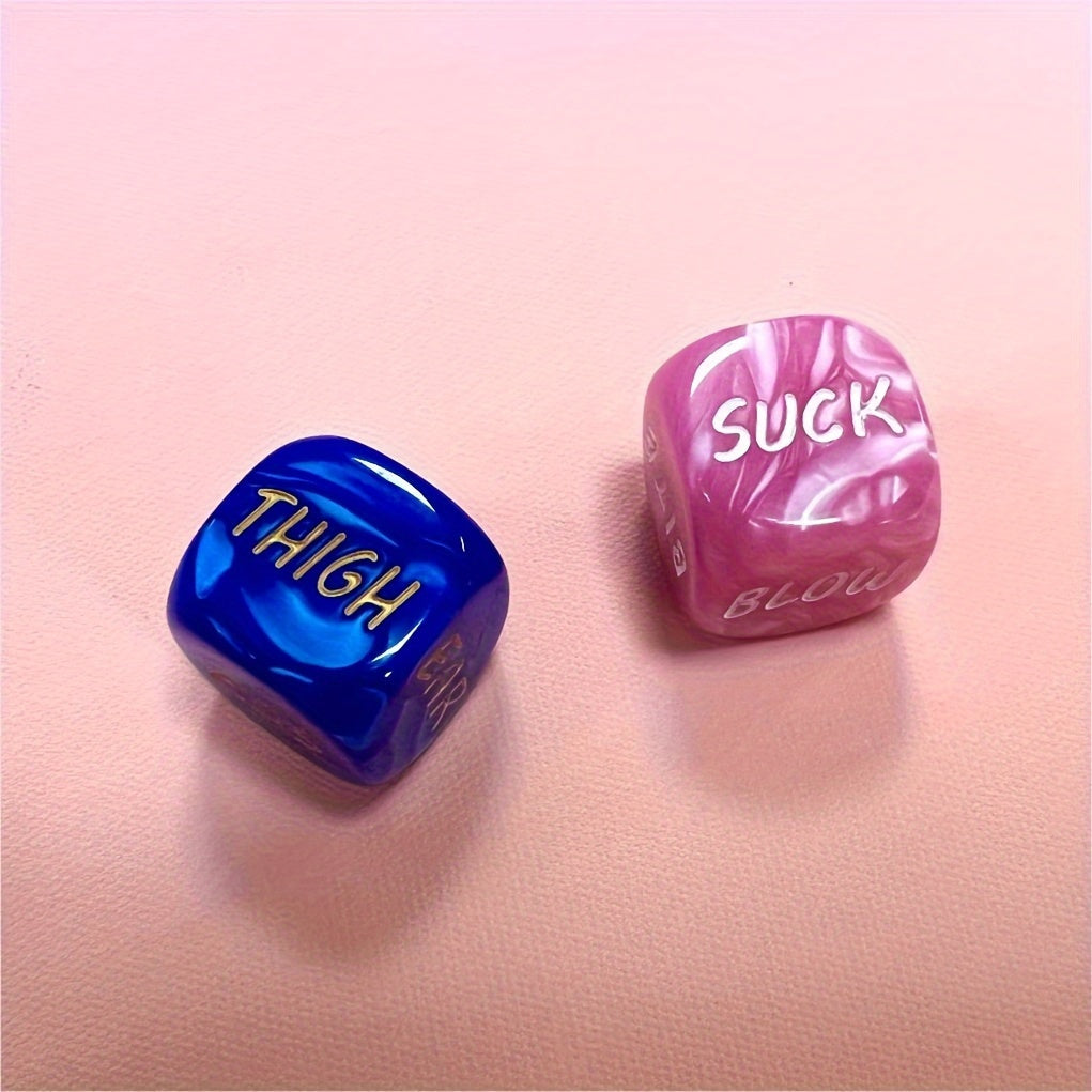 2pcs Pink Role Playing Dices 1.98cm Length Outdoor Indoor Entertainment