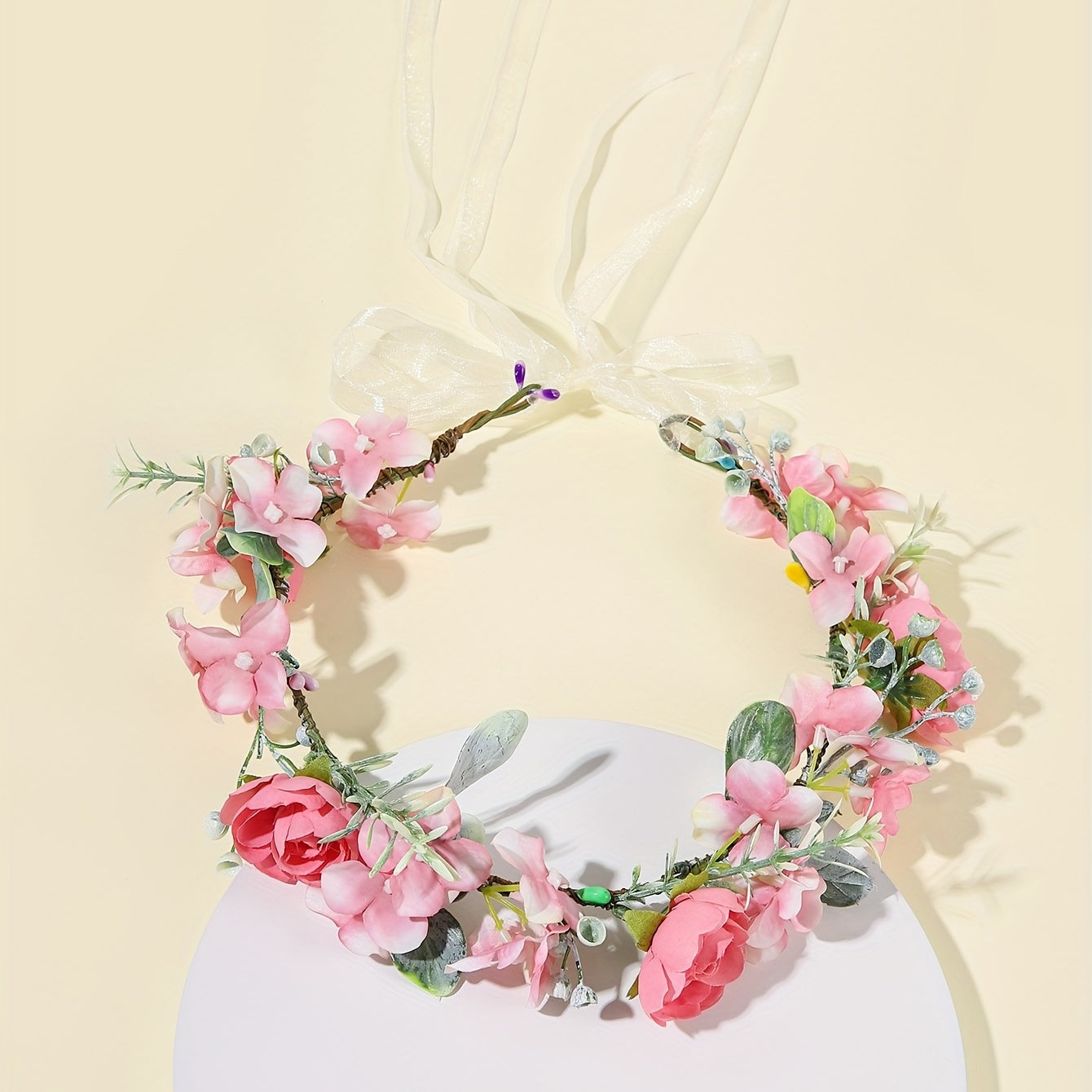 Adjustable Wreath Flower Headband Bridal Headpiece