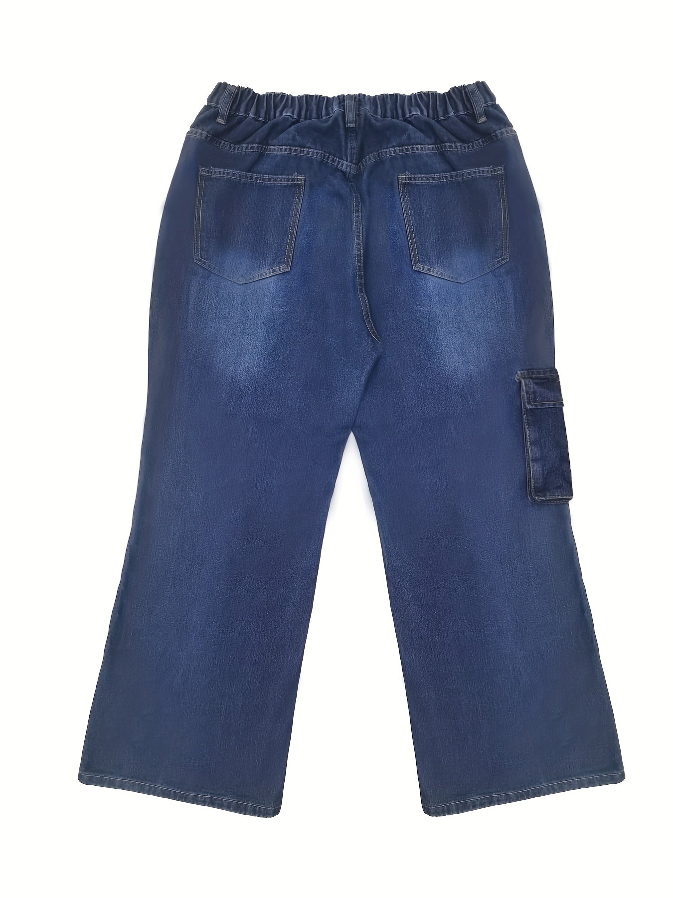  High Rise Wide Leg Jeans With Flap Pockets