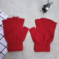 Unisex Half Finger Fingerless Knitted Wrist Gloves Winter Warm Work Gloves