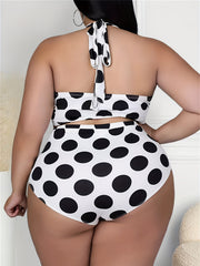  Polka Dot Bikini Set Halter Neck Tie Swimsuit