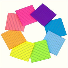 8pcs 400sheets Fluorescent Sticky Notes Student Memo Strips N Times Sticky Notes