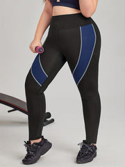  Striped Waistband High Stretch Yoga Leggings