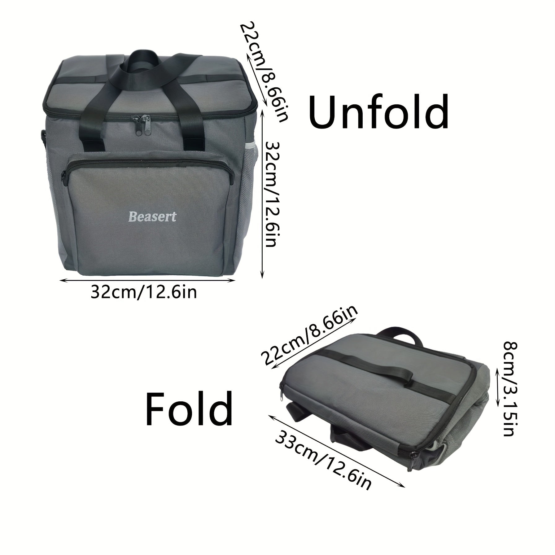 25L Insulated Lunch Cooler Bag Travel Tote Leak Proof PEVA Liner Zipper Closure