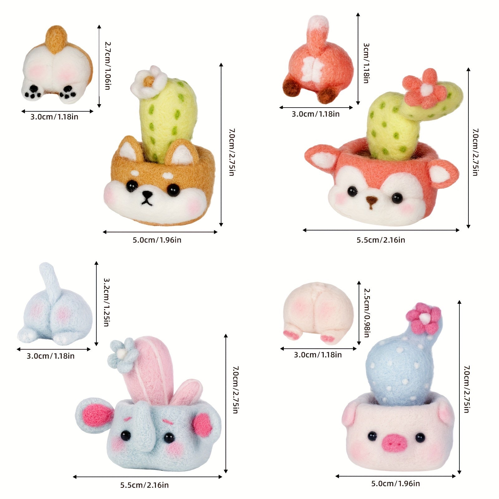 8pcs Wool Needle Felting Kit For Beginners DIY Art Craft Package