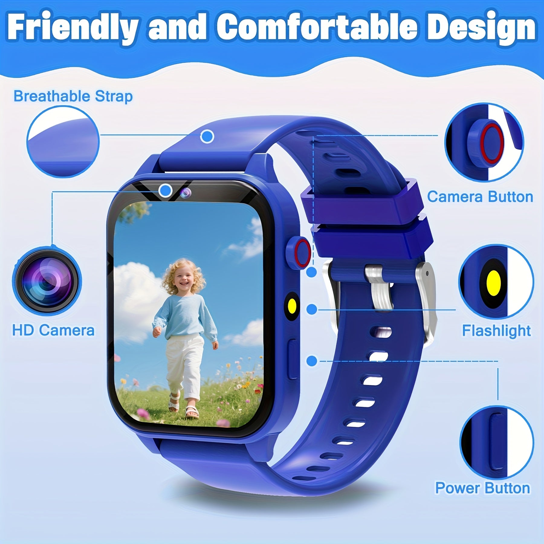 Kids Smartwatch Touch Screen 26 Games Camera Video Music Player