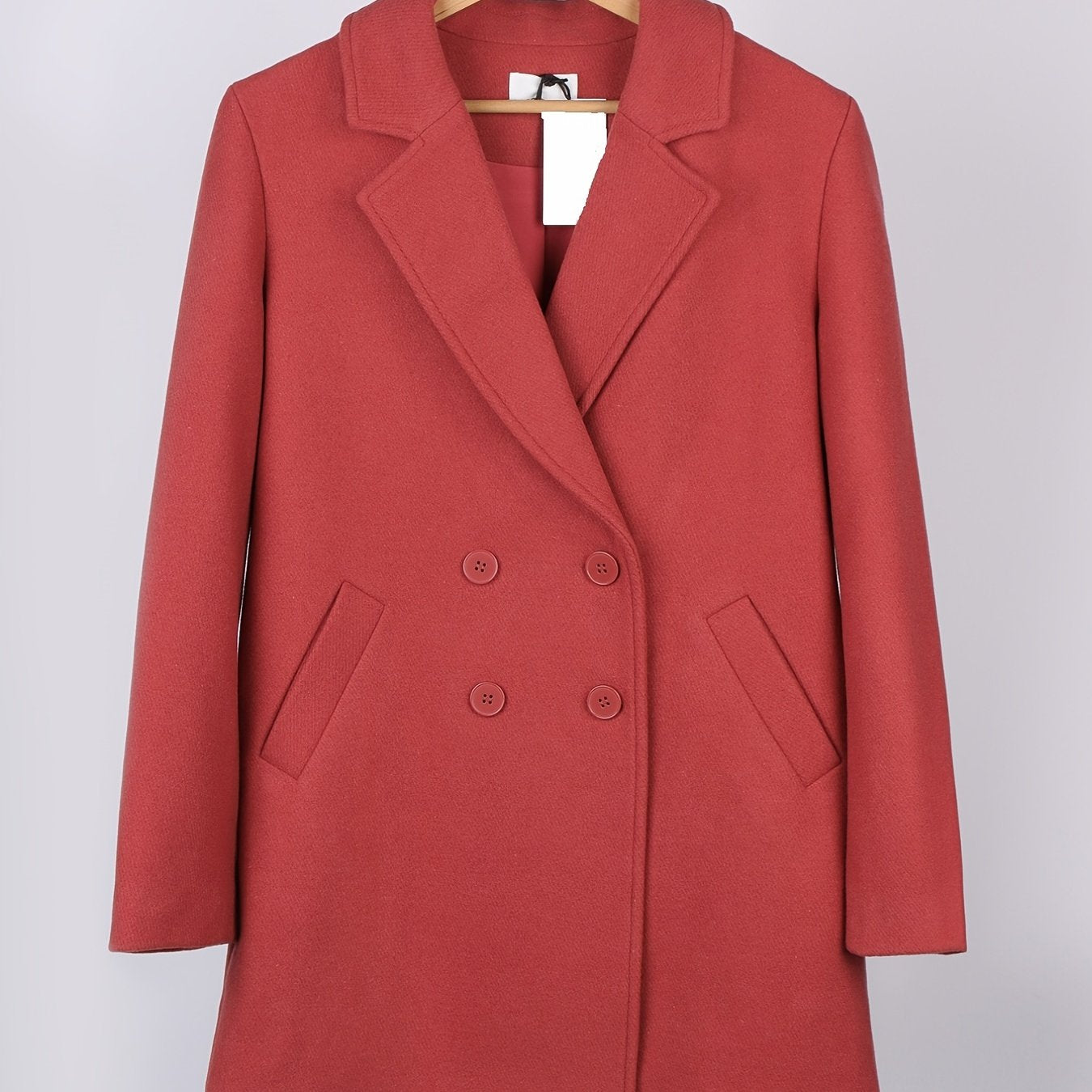 Double Button Cross Lapel Blazer with Pockets
