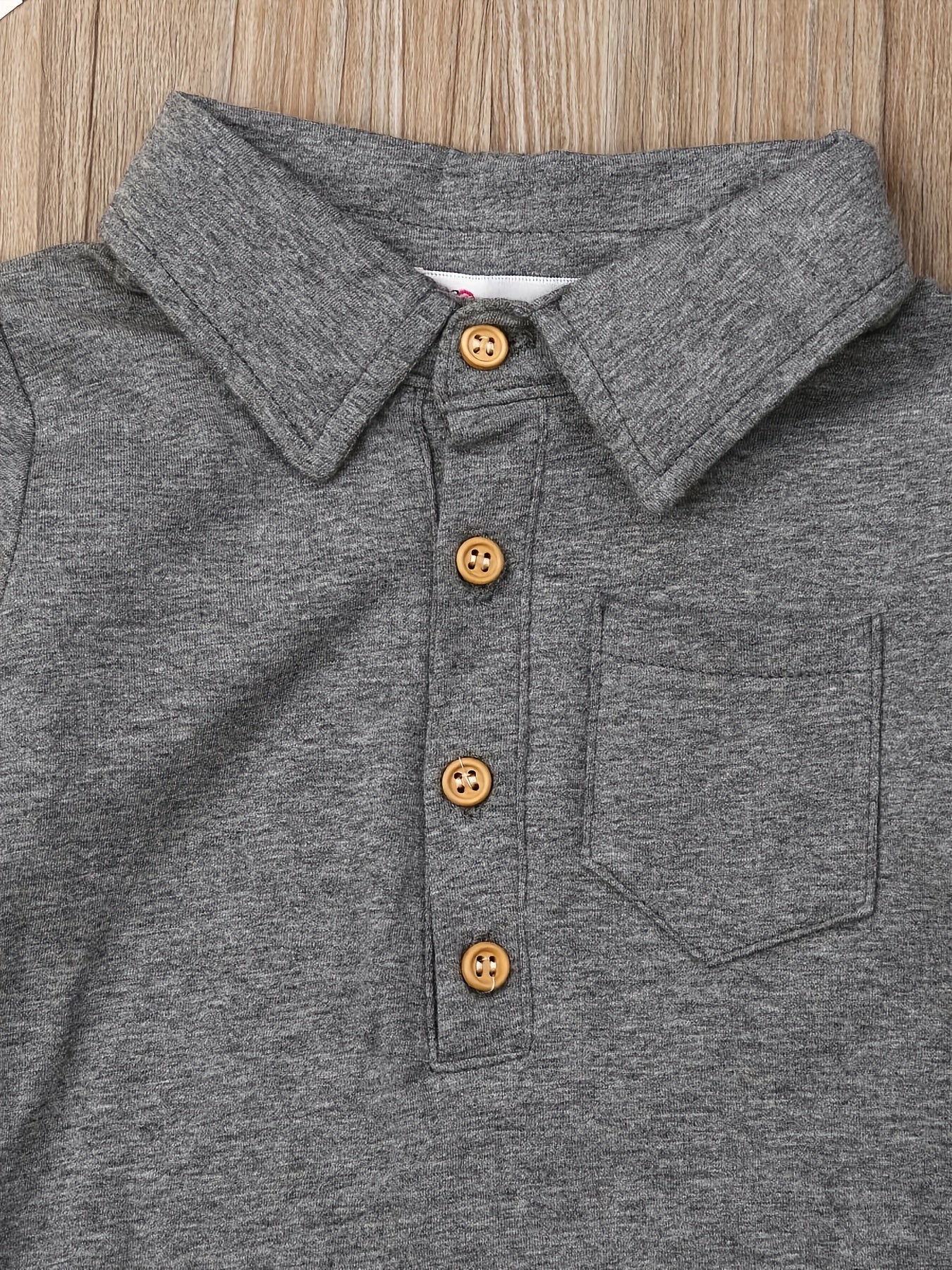 Baby Boy Romper Lapel Button Closure Front Gentleman Jumpsuit