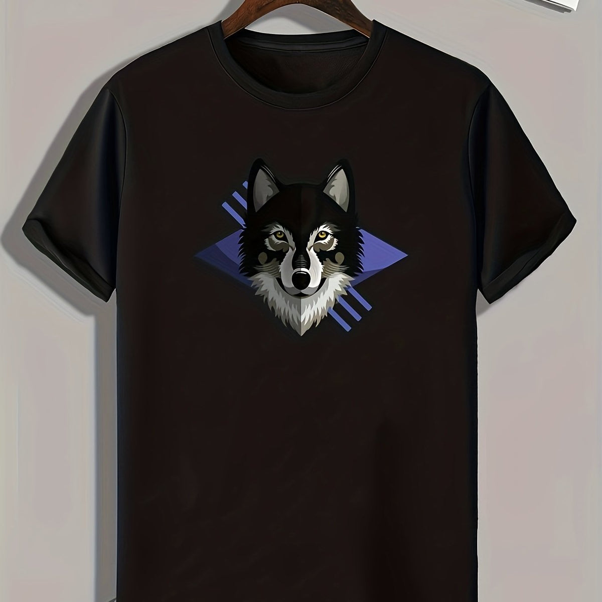 Wolf Print Men's Graphic T shirt Casual Comfy Tees For Summer