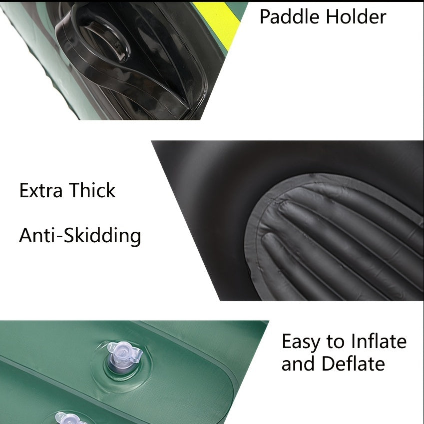2 Person Inflatable Fishing Boat Set with Paddles, Inflator, Bracket