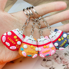 1pcs Baby Lucky Cat Door Ornament Creative Cartoon Lucky Cat Couple Bag Pendant