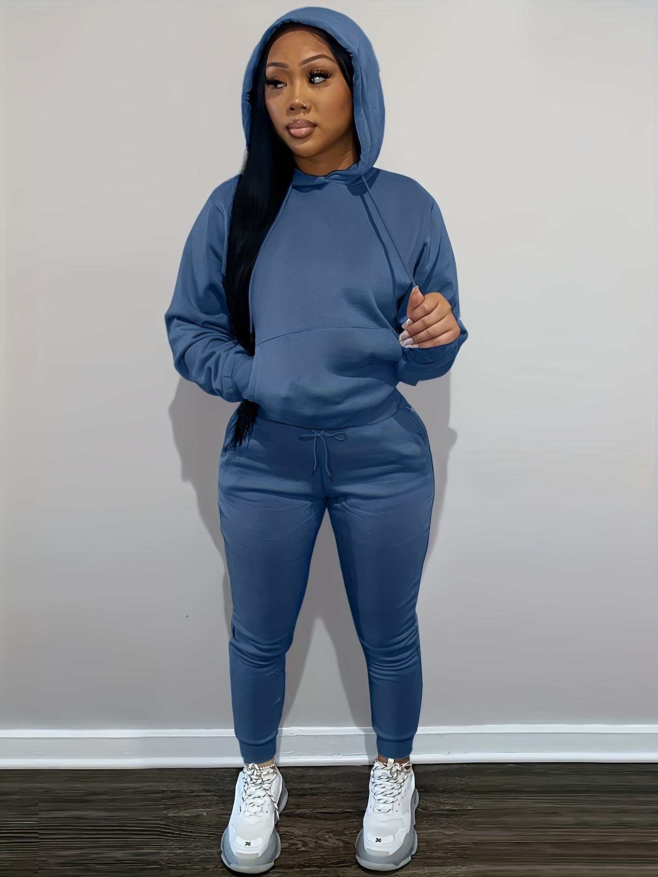 Casual Drawstring Pantsuits Two piece Set