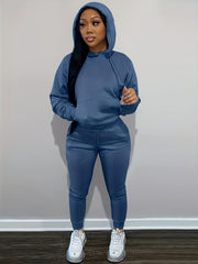 Casual Drawstring Pantsuits Two piece Set