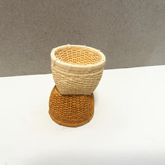 Miniature Round Basket for Dollhouse Gardening Decor