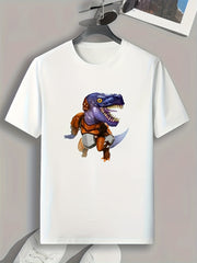 Dinosaur Print Men's Graphic T-Shirt for Summer