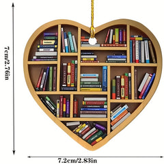 Heart Bookshelf Pendant - Teacher's Gift & Party Decoration