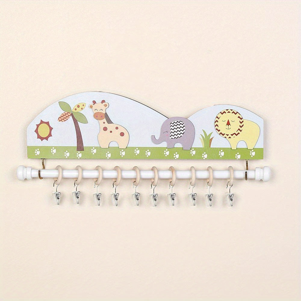 Cartoon Hair Accessories Organizer 10 Hooks for Baby Girls Headbands Clips