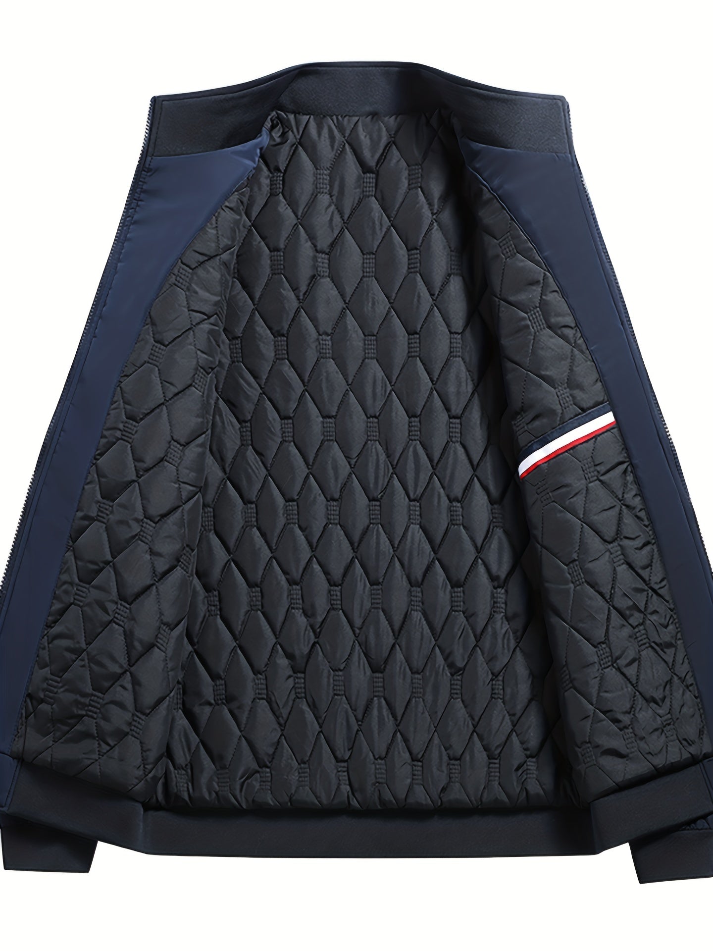 Men's Casual Zipper Jacket Solid Stand Collar