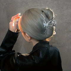 Opal Butterfly Hair Claw Back Head Clip Hair Accessory
