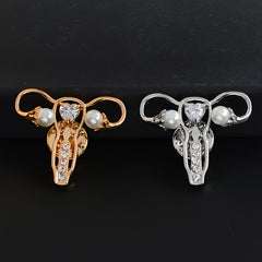 Mother Womb Shaped Crystal Brooch Human Organ Design