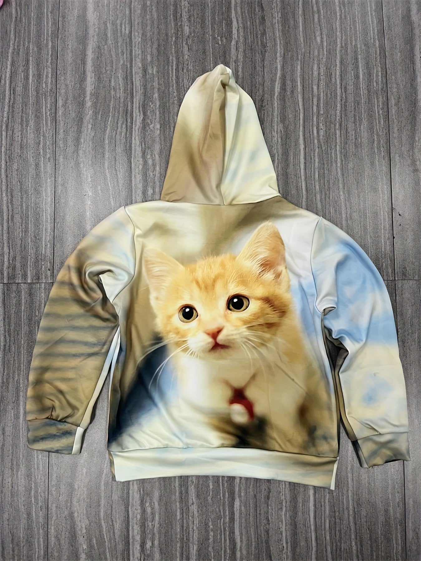 Girls Boys Kitty Print Sweatshirts Kids Spring Autumn Coats